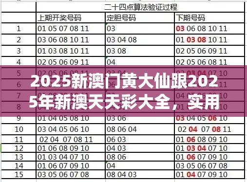 2025新澳门黄大仙跟2025年新澳天天彩大全，实用释义、专家解读解释与落实-拒绝欺骗性承诺