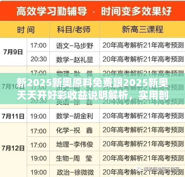 新2025新奥原料免费跟2025新奥天天开好彩收益说明解析，实用剖析、专家解读解释与落实?