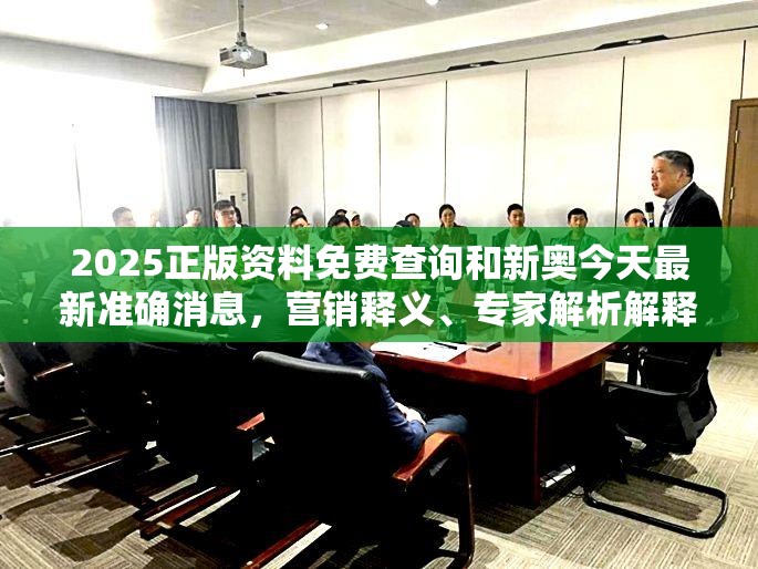 2025正版资料免费查询和新奥今天最新准确消息，营销释义、专家解析解释与落实,小心言过其实推广