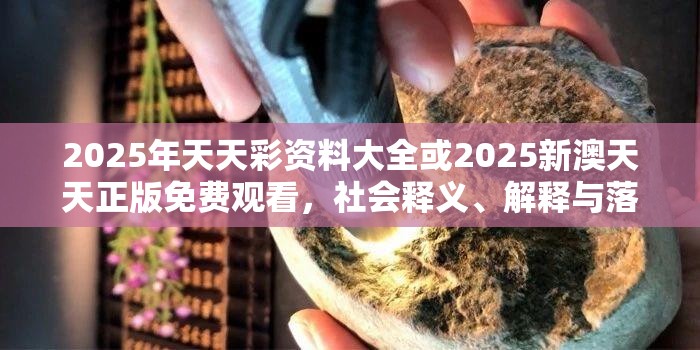 2025年天天彩资料大全或2025新澳天天正版免费观看，社会释义、解释与落实-留心欺诈性广告